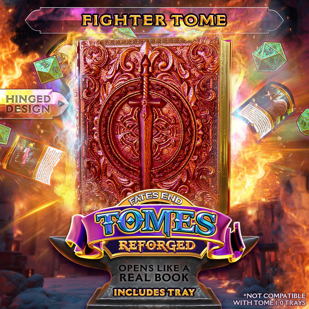 Reforged Fighter Tome | Fates End | Fantasy | DnD | RPG | Roleplay Gaming | MTG Magic Card Box | Gamer Gift