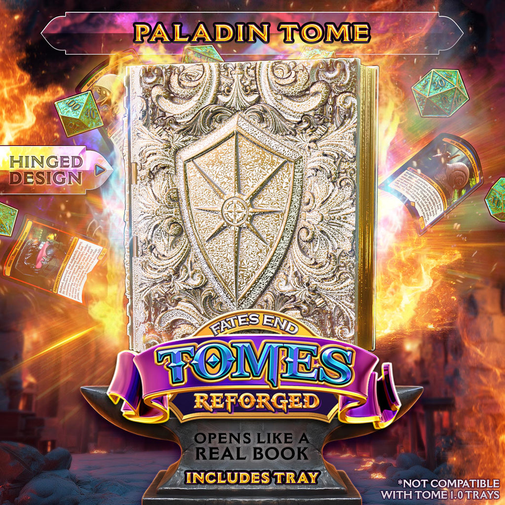 Reforged Paladin Tome | Fates End | Fantasy | DnD | RPG | Roleplay Gaming | MTG Magic Card Box | Gamer Gift