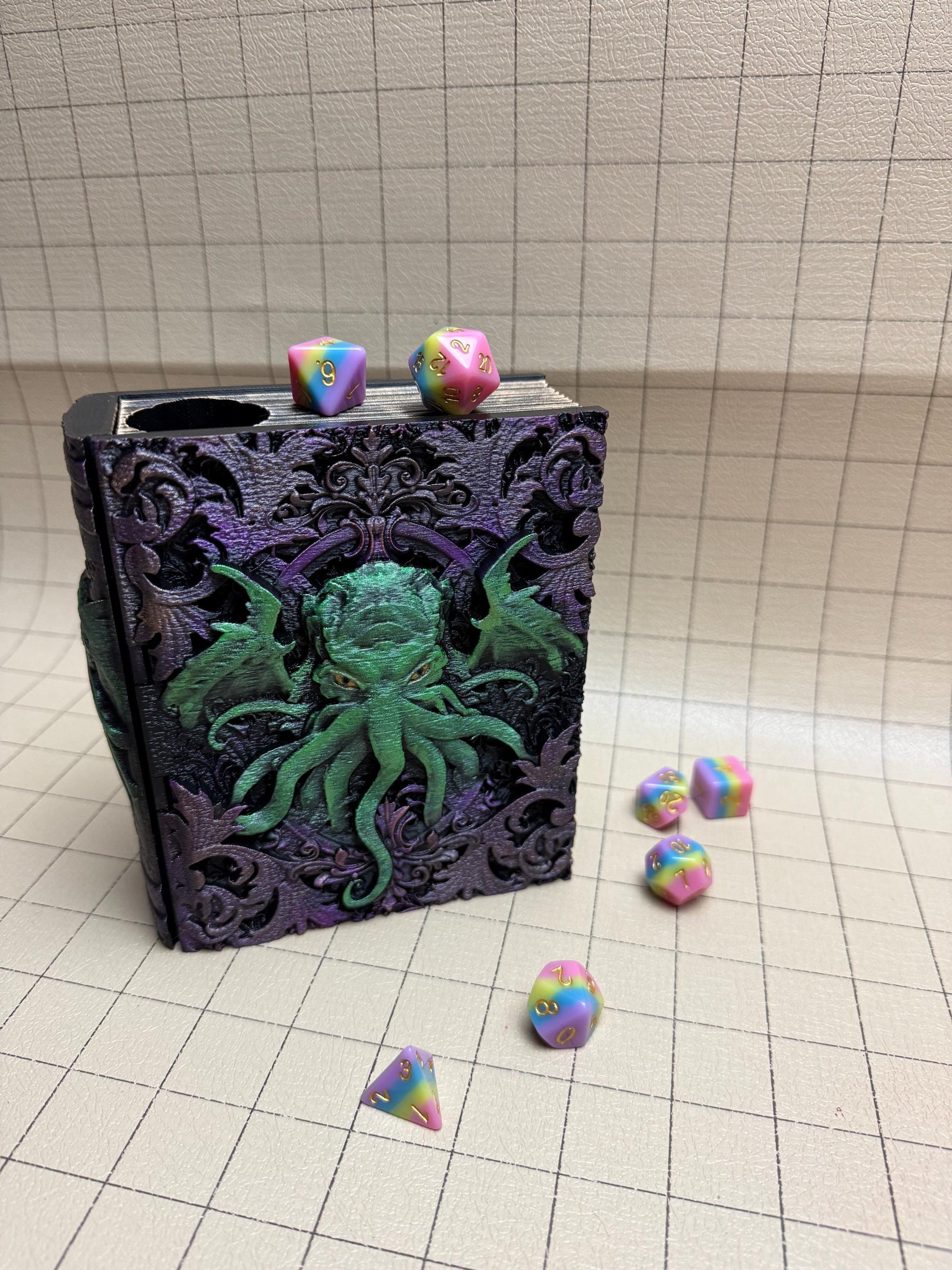 Painted Lovecraftian Tome Reforged | Fates End | Fantasy | DnD | RPG | Roleplay Gaming | MTG Magic Card Box | Gamer Gift