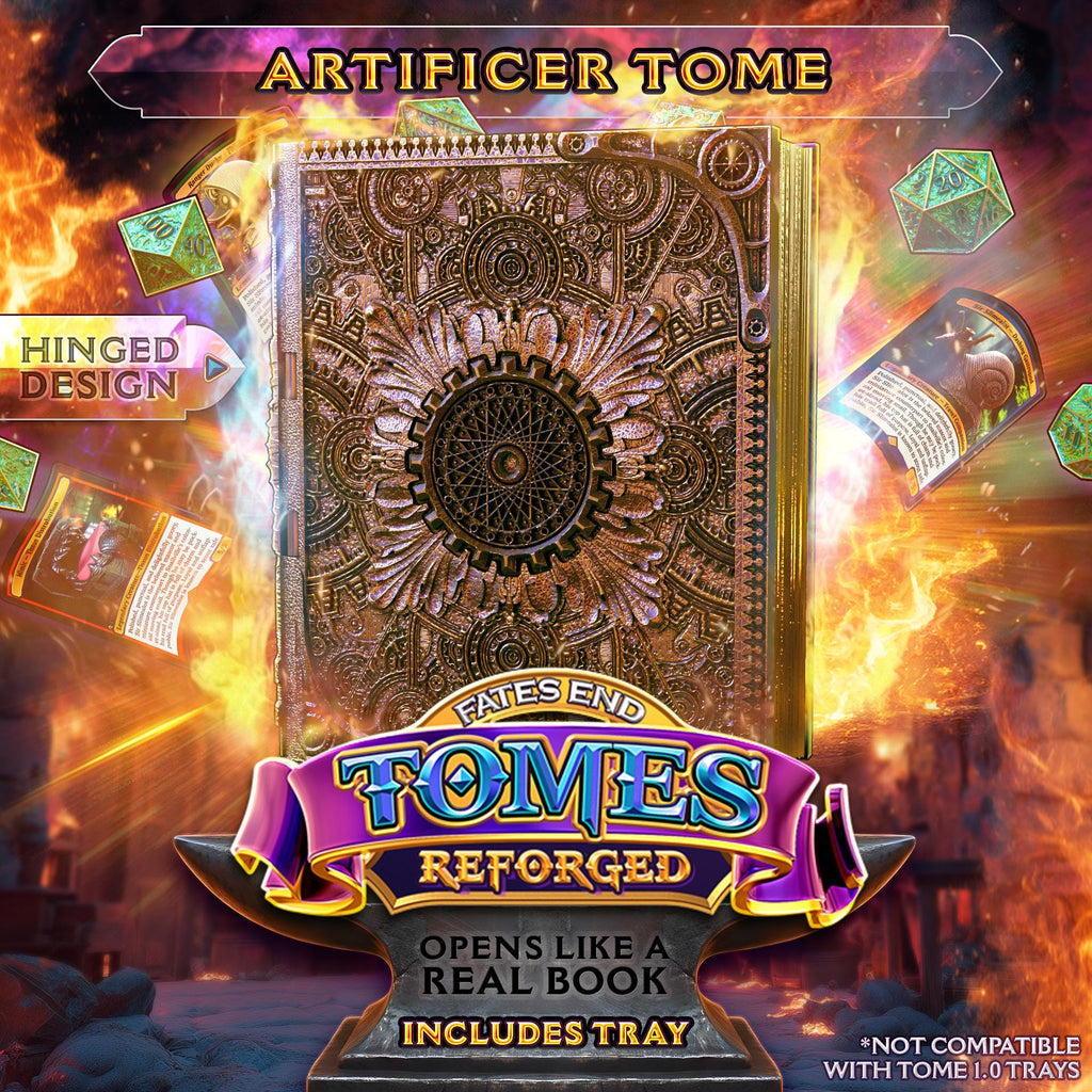 Reforged Artificer Tome | Fates End | Fantasy | DnD | RPG | Roleplay Gaming | MTG Magic Card Box | Gamer Gift