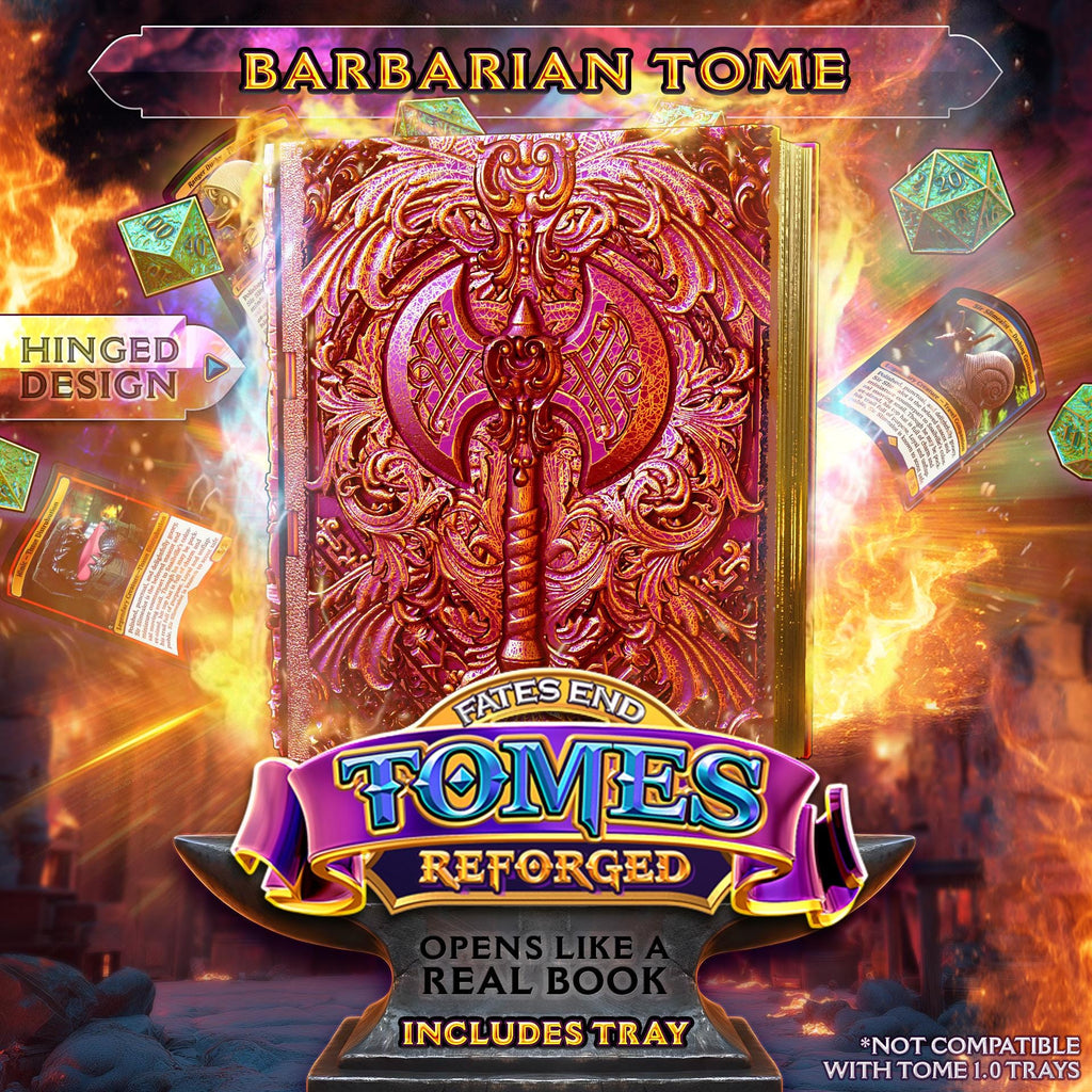 Reforged Barbarian Tome | Fates End | Fantasy | DnD | RPG | Roleplay Gaming | MTG Magic Card Box | Gamer Gift