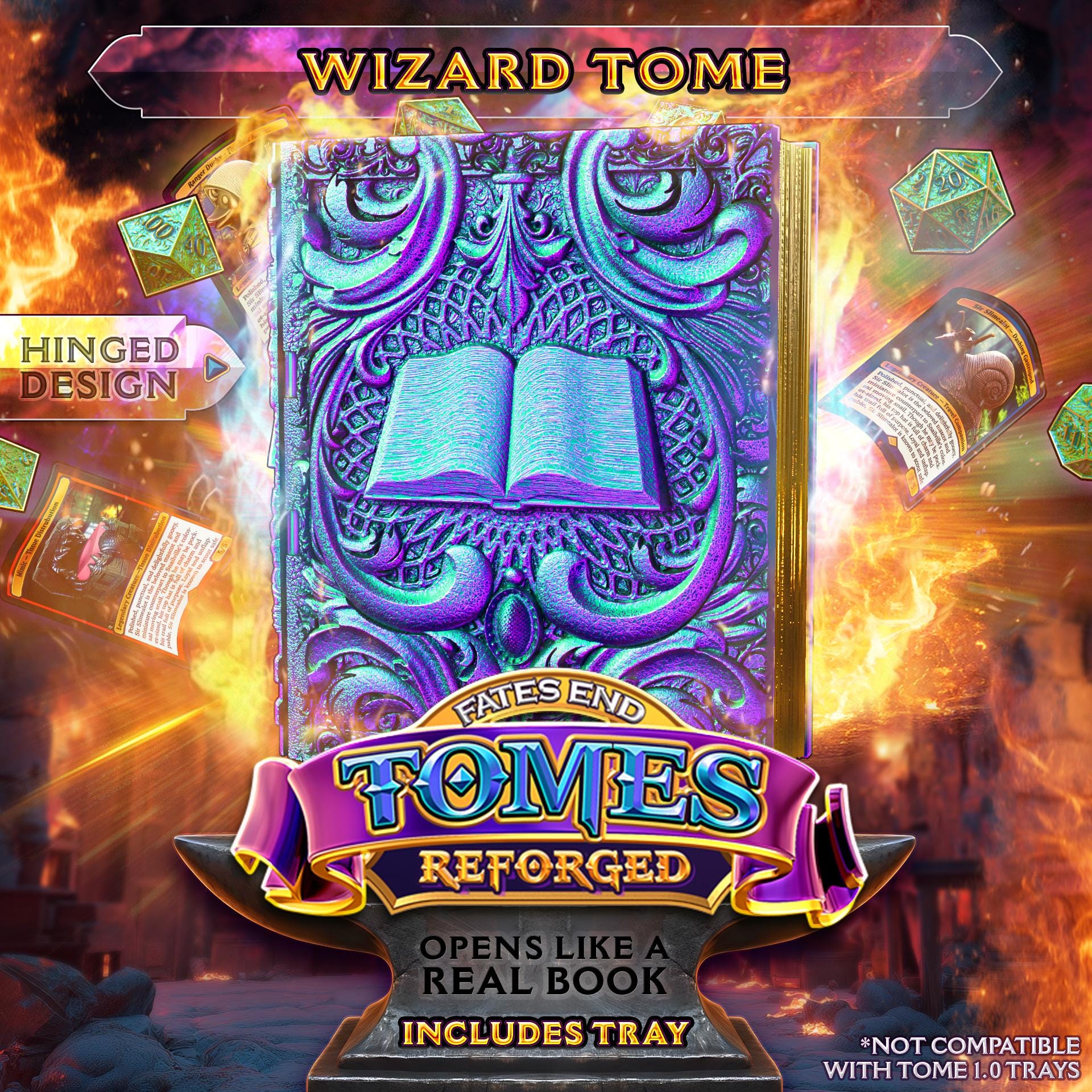 Reforged Wizard Tome | Fates End | Fantasy | DnD | RPG | Roleplay Gaming | MTG Magic Card Box | Gamer Gift