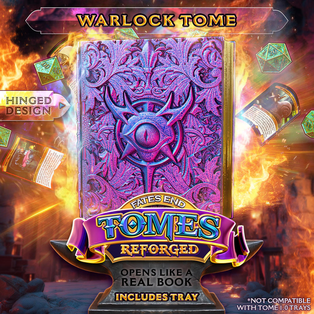Reforged Warlock Tome | Fates End | Fantasy | DnD | RPG | Roleplay Gaming | MTG Magic Card Box | Gamer Gift