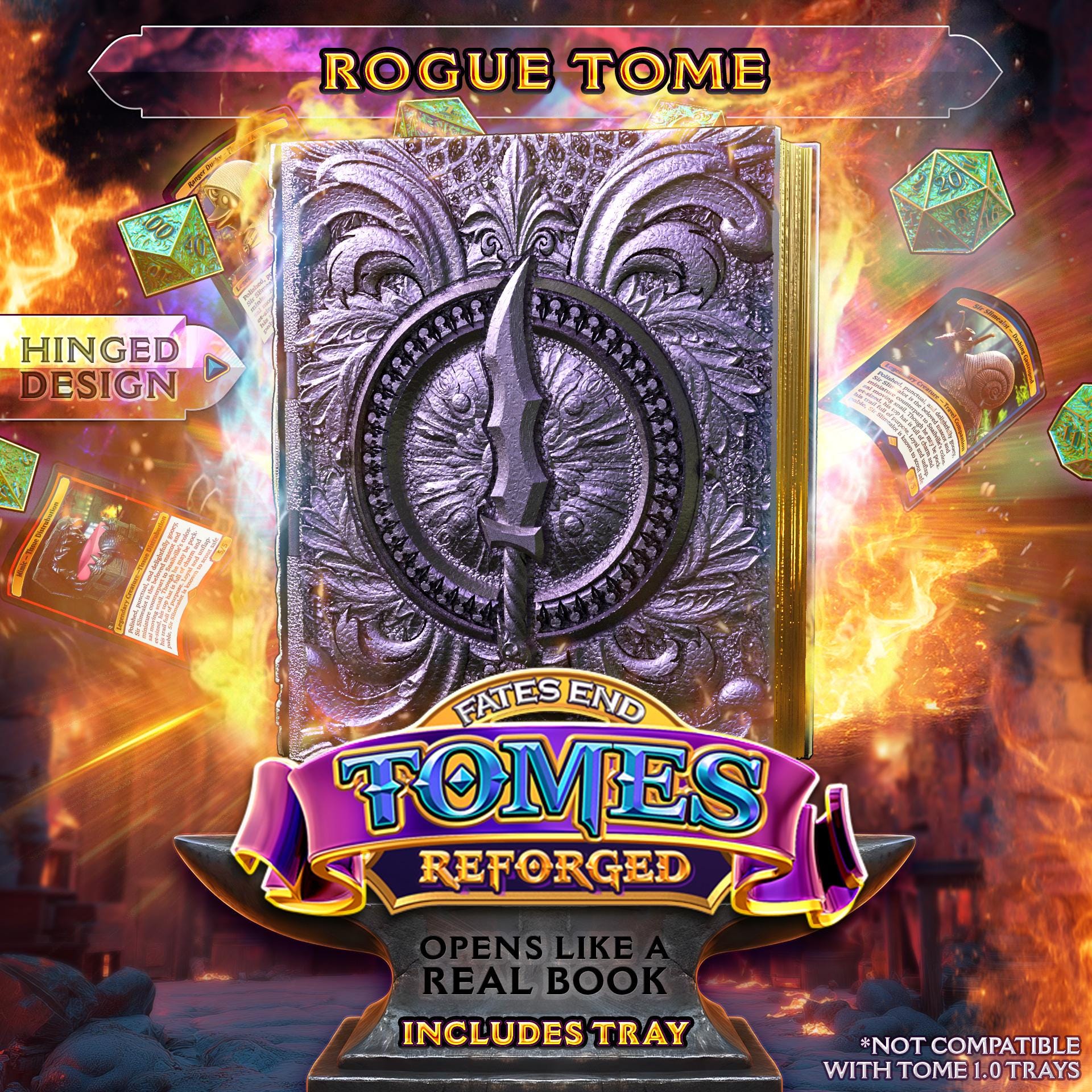 Reforged Rogue Tome | Fates End | Fantasy | DnD | RPG | Roleplay Gaming | MTG Magic Card Box | Gamer Gift