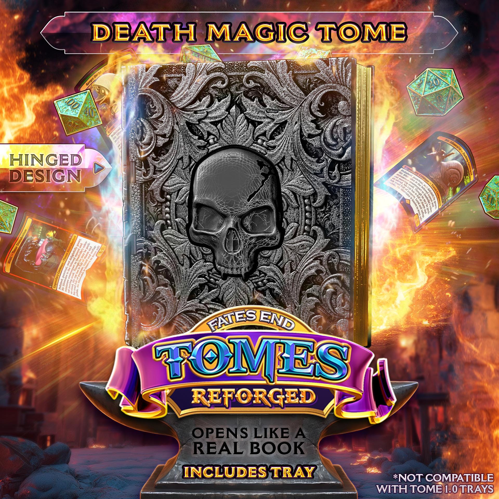 Reforged Magic Death Tome | Fates End | Fantasy | DnD | RPG | Roleplay Gaming | MTG Magic Card Box | Gamer Gift