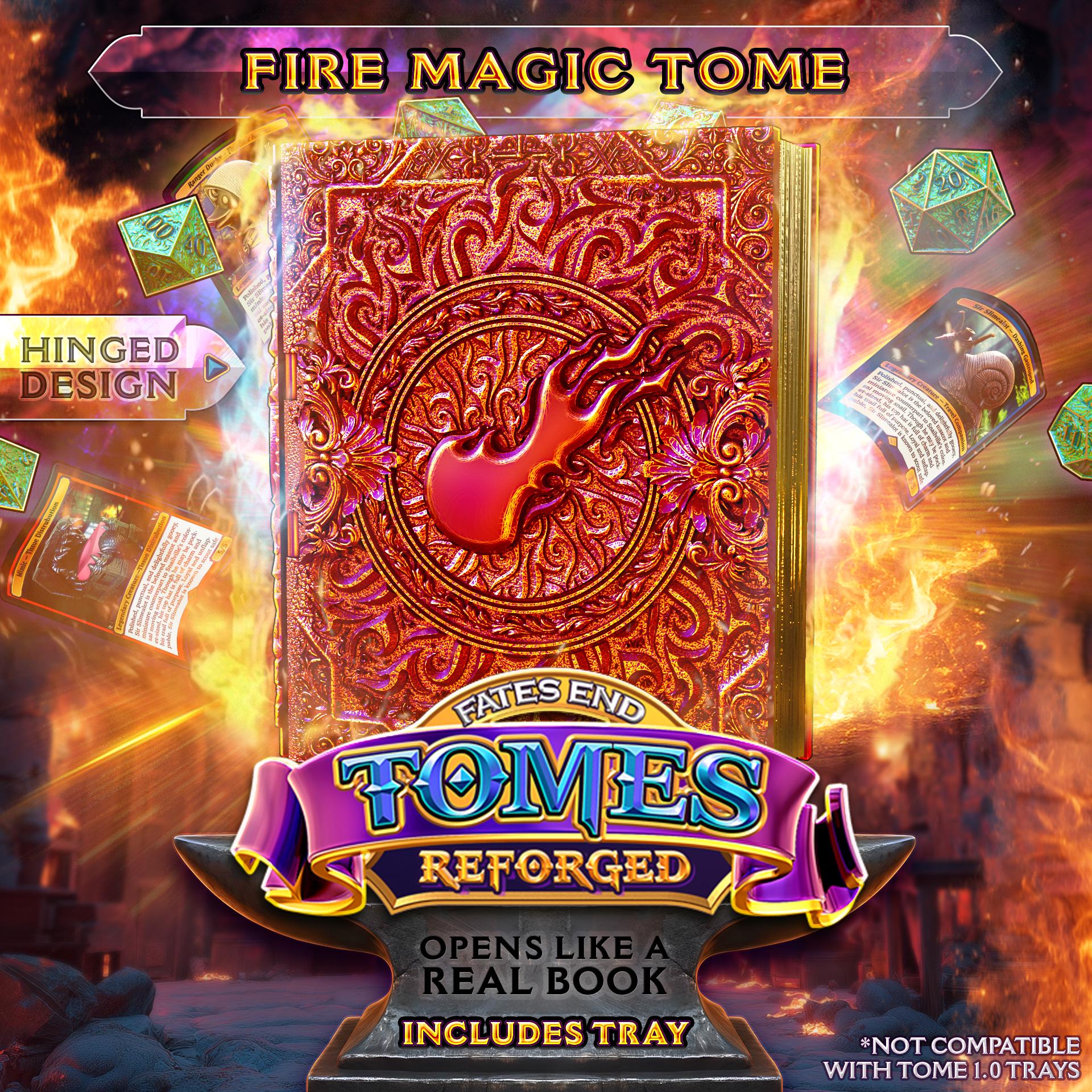 Reforged Magic Fire Tome | Fates End | Fantasy | DnD | RPG | Roleplay Gaming | MTG Magic Card Box | Gamer Gift
