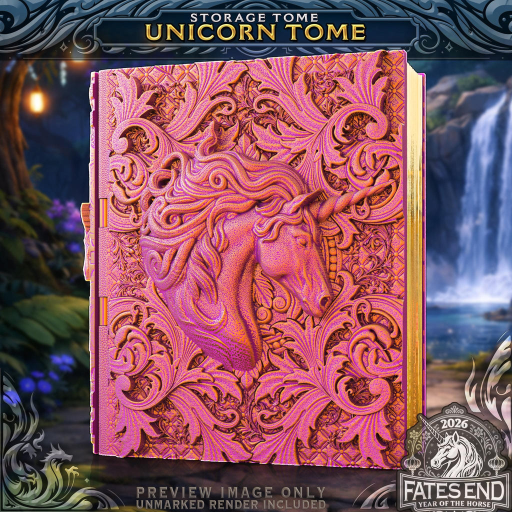 Reforged Unicorn Tome | Fates End | Fantasy | DnD | RPG | Roleplay Gaming | MTG Magic Card Box | Gamer Gift