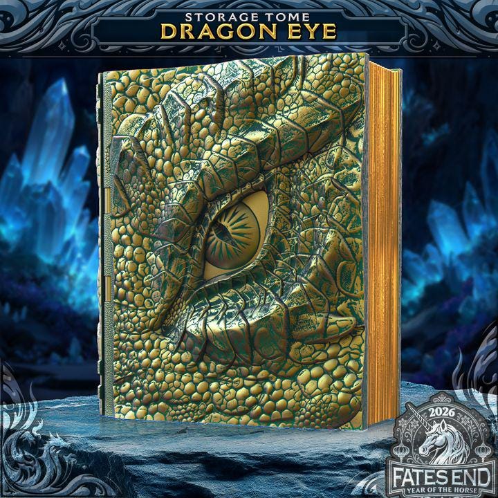 Reforged Dragon Eye Tome | Fates End | Fantasy | DnD | RPG | Roleplay Gaming | MTG Magic Card Box | Gamer Gift