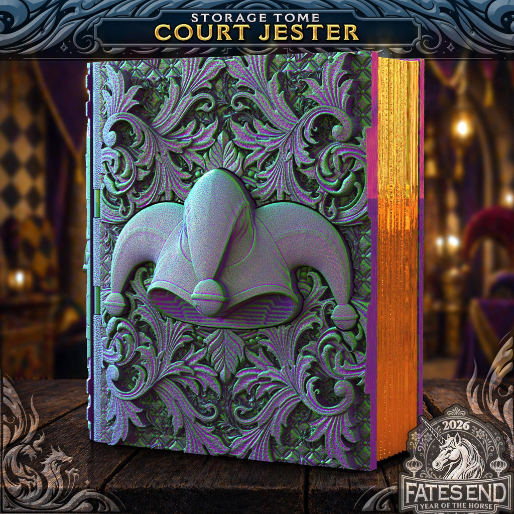 Reforged Court Jester Tome | Fates End | Fantasy | DnD | RPG | Roleplay Gaming | MTG Magic Card Box | Gamer Gift