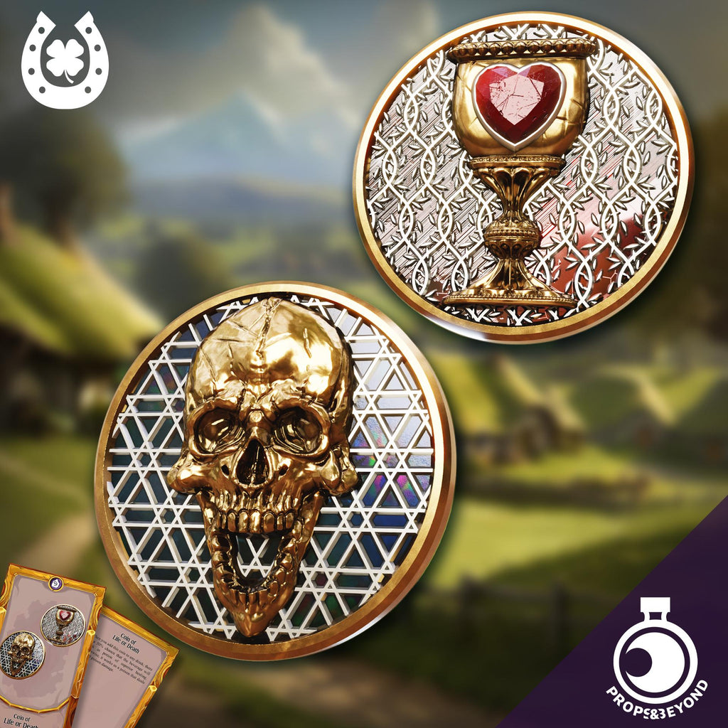 Death Save Token Set of 3 | Props & Beyond | Cosplay | RPG | Roleplay Gaming | Gamer Gift | Gaming Token