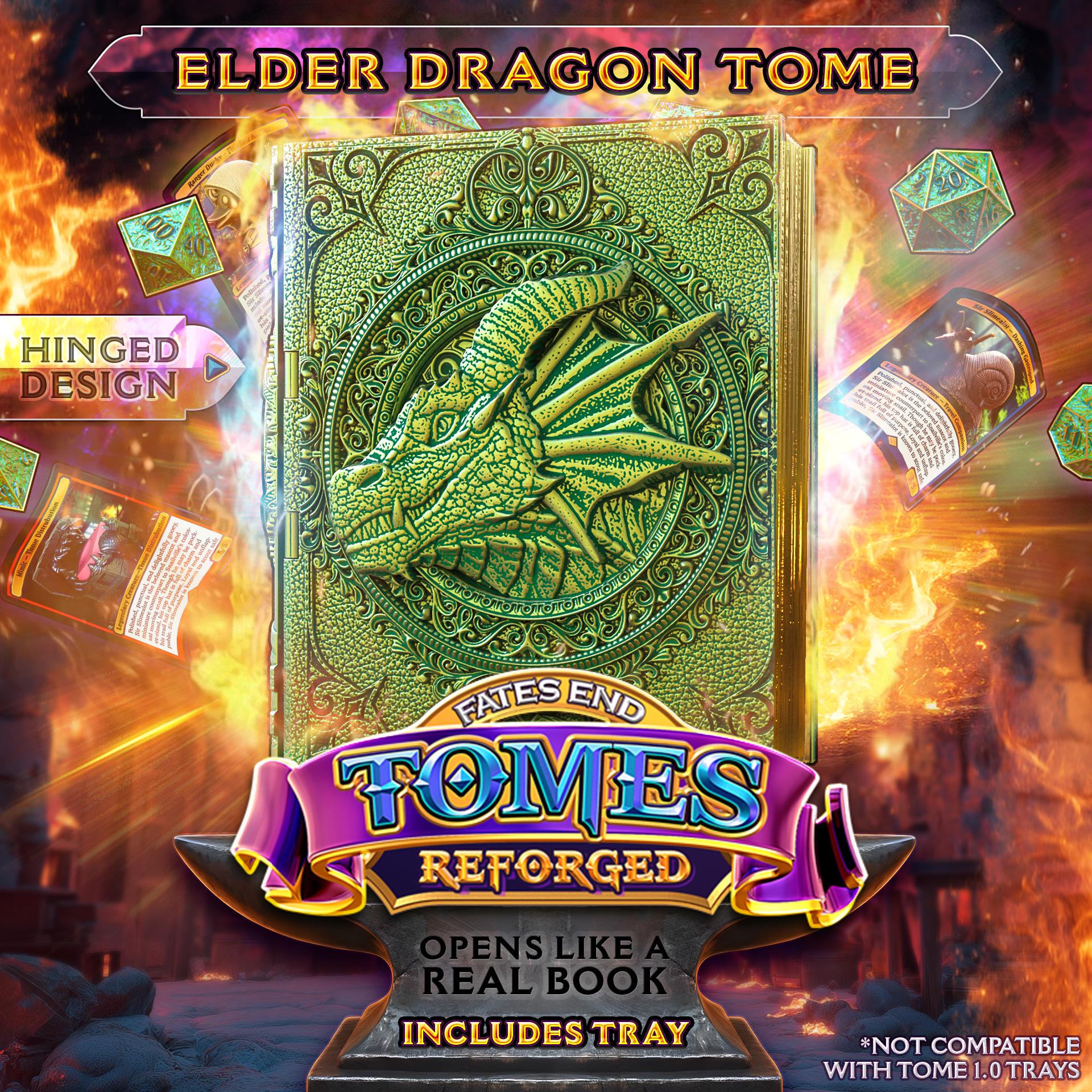Reforged Elder Dragon Tome | Fates End | Fantasy | DnD | RPG | Roleplay Gaming | MTG Magic Card Box | Gamer Gift