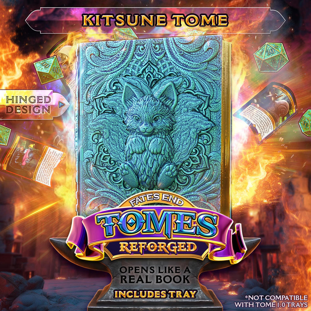 Reforged Cute Kitsune Tome | Fates End | Fantasy | DnD | RPG | Roleplay Gaming | MTG Magic Card Box | Gamer Gift