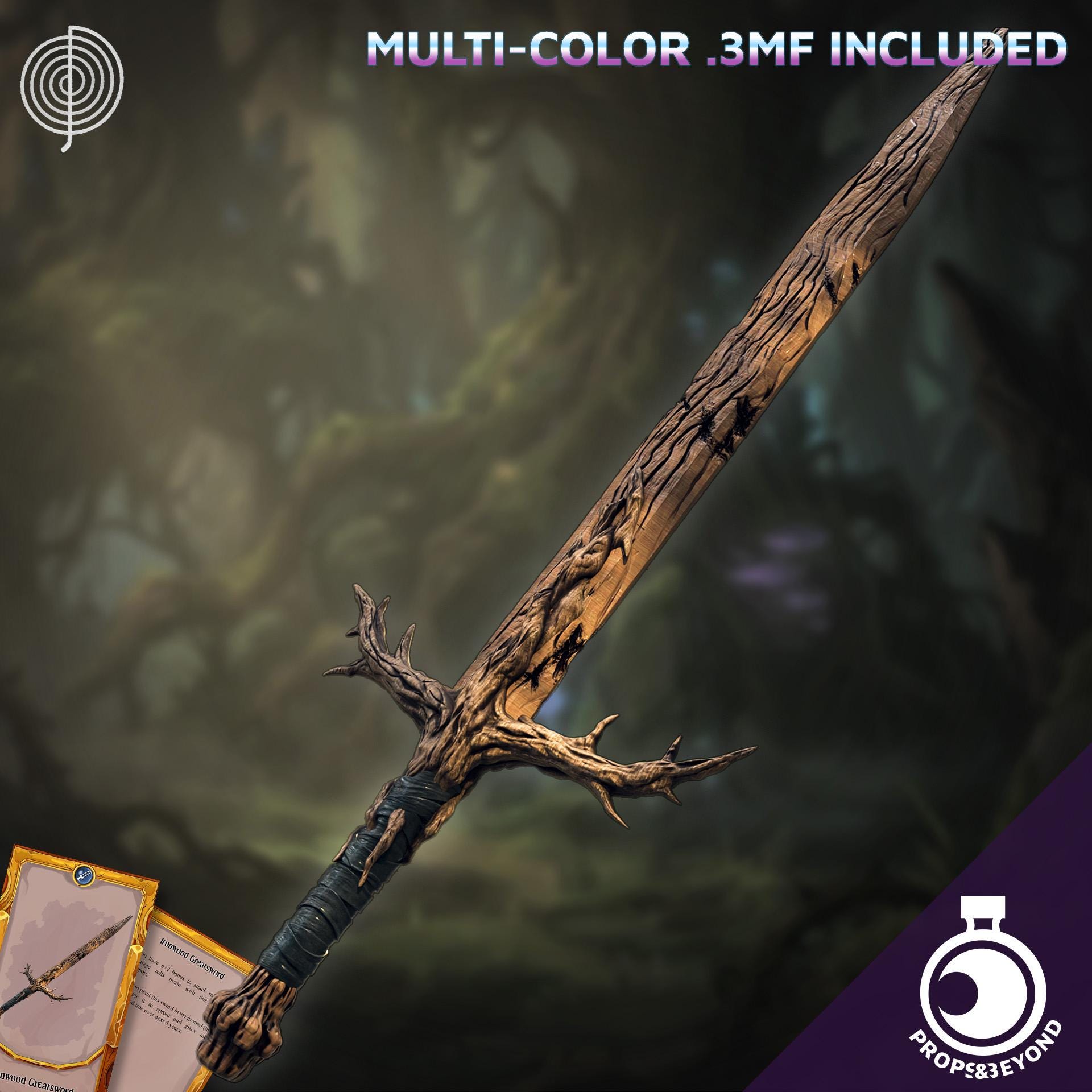 Ironwood Greatsword | Props & Beyond | Gardens of Bright | Cosplay | RPG | Roleplay Gaming | Gamer Gift