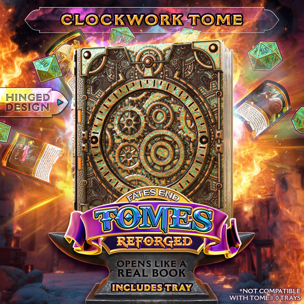 Reforged Clockwork Tome | Fates End | Fantasy | DnD | RPG | Roleplay Gaming | MTG Magic Card Box | Gamer Gift