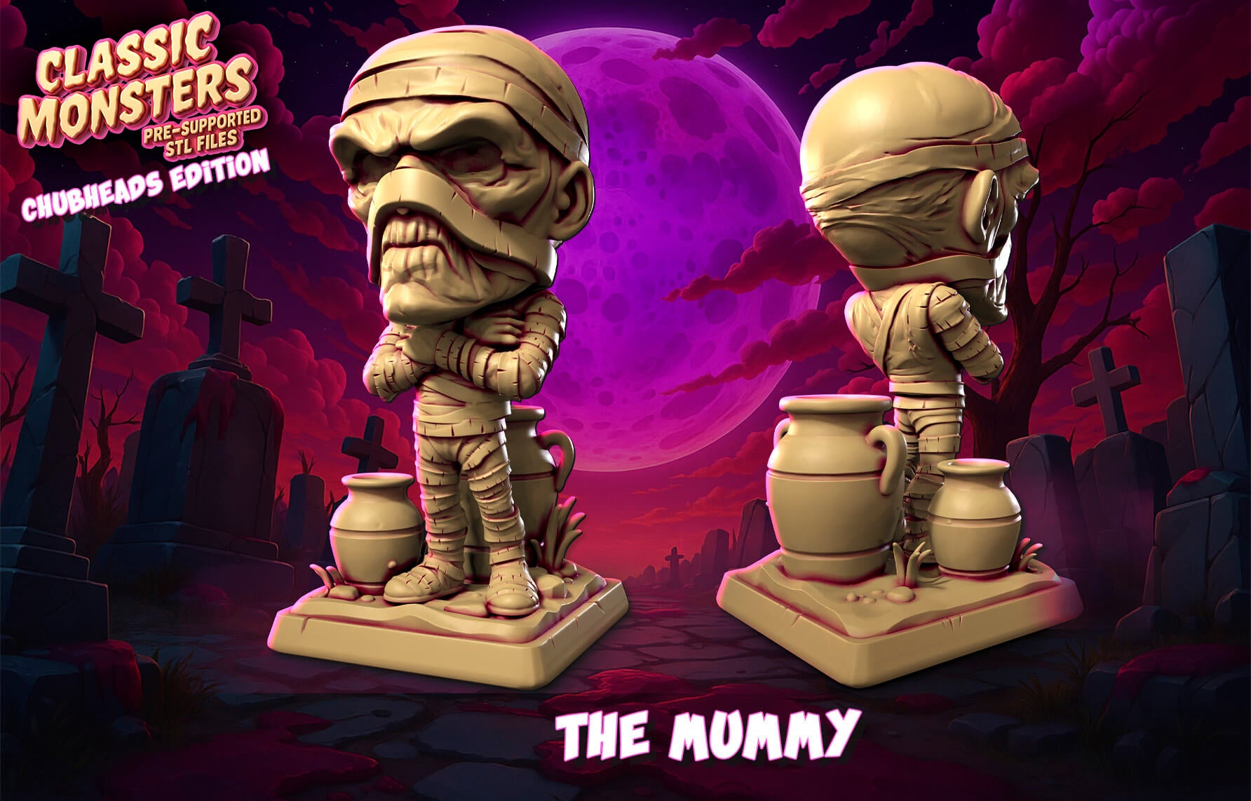 The Mummy | Heroes N Beasts | RESIN | Chubheads Edition Classic Monsters | DnD | RPG Tabletop | Miniature | Movie Monster