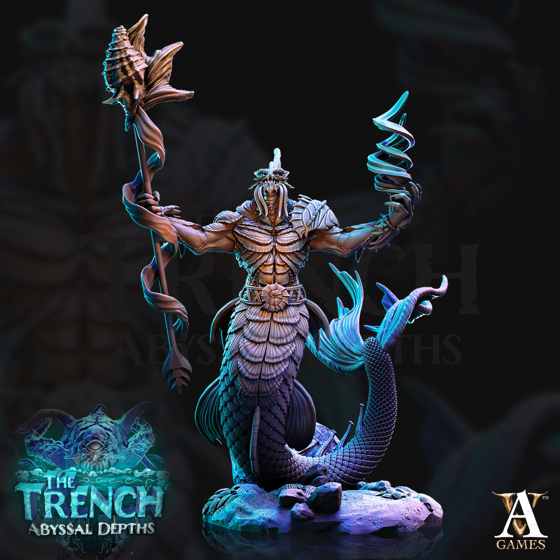 Full Set of The Trench Abyssal Depths | Archvillain Games | The Trench - Abyssal Depths | RESIN | Fantasy | DnD | RPG | Tabletop | Miniature | Bundle