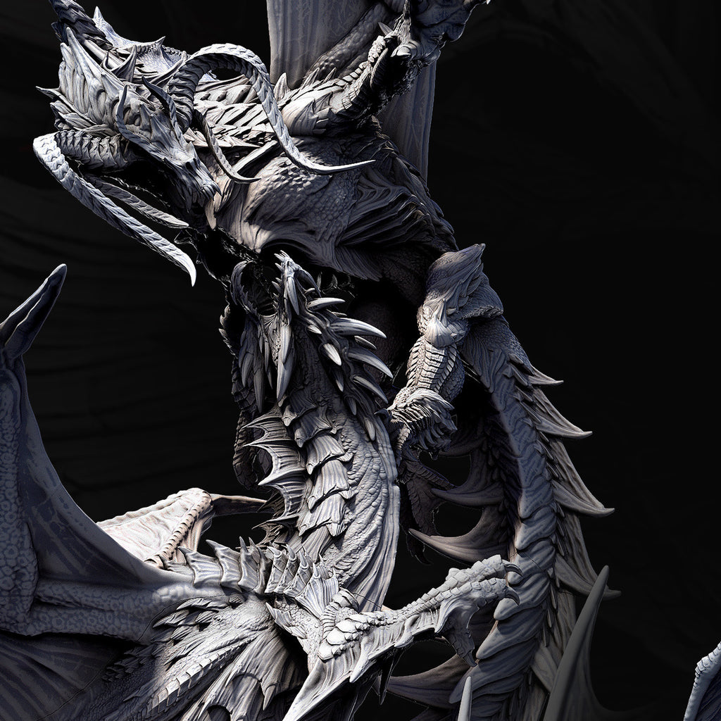 Elder Black Dragon vs Elder Green Dragon Fight Diorama | Mini Monster Mayhem | Elder Dragons | RESIN | Fantasy | Horror | Wargaming | RPG | Gaming | Elder Dragon