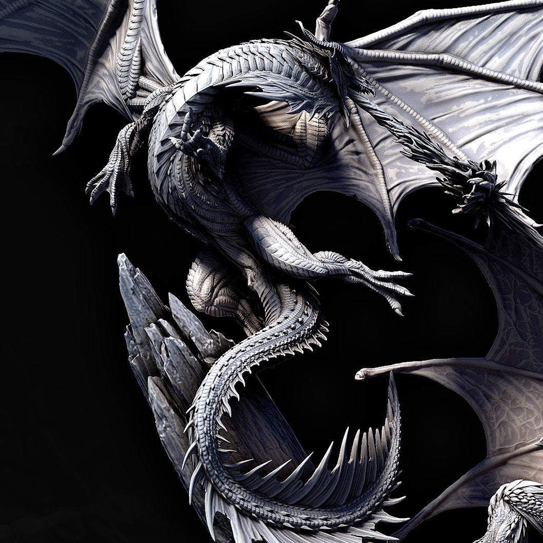 Elder Red Dragon vs Elder White Dragon Fight Diorama | Mini Monster Mayhem | Elder Dragons | RESIN | Fantasy | Horror | Wargaming | RPG | Gaming | Elder Dragon