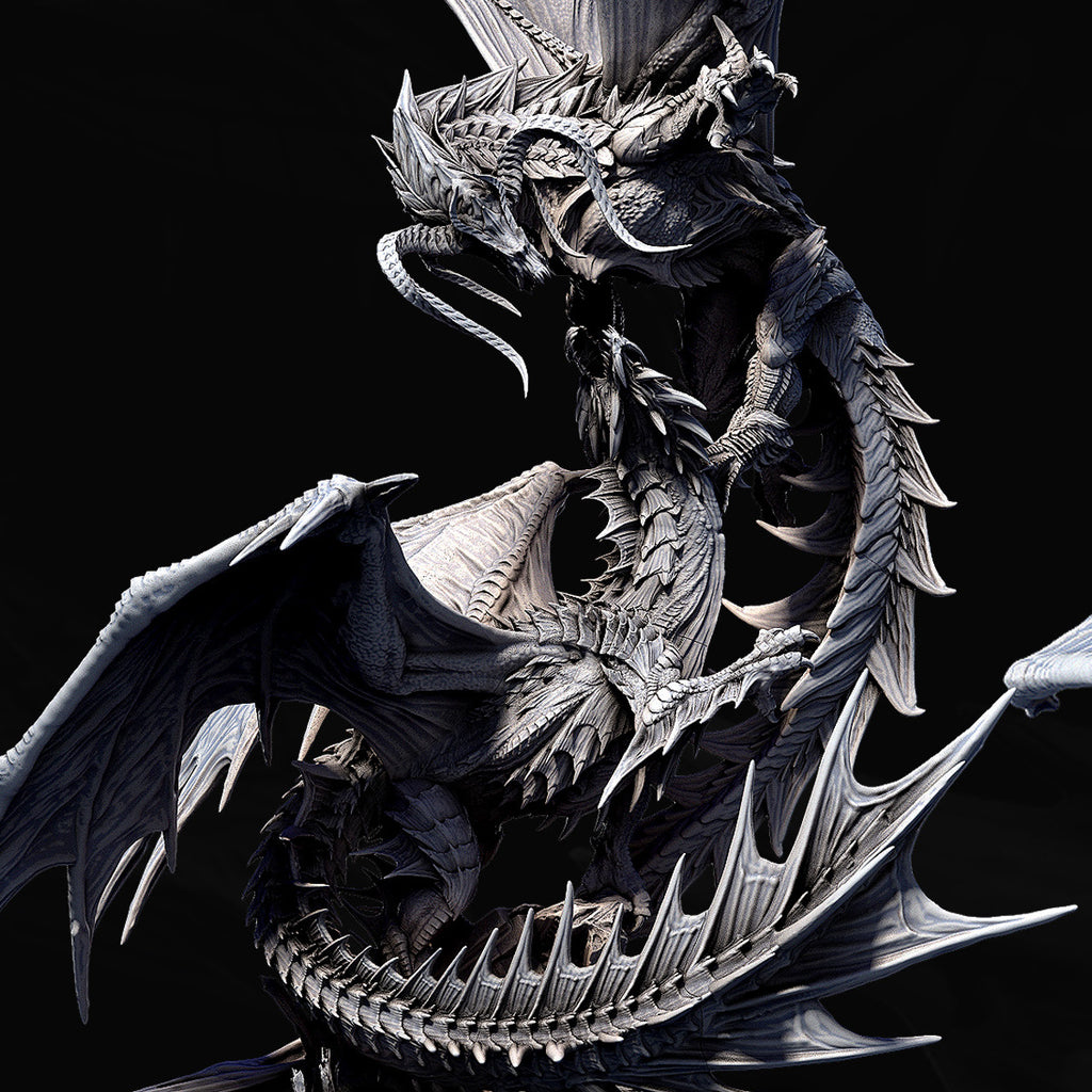 Elder Black Dragon vs Elder Green Dragon Fight Diorama | Mini Monster Mayhem | Elder Dragons | RESIN | Fantasy | Horror | Wargaming | RPG | Gaming | Elder Dragon
