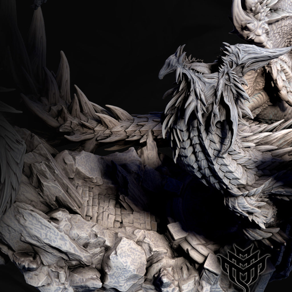 Elder Black Dragon vs Elder Blue Dragon Fight Diorama | Mini Monster Mayhem | Elder Dragons | RESIN | Fantasy | Horror | Wargaming | RPG | Gaming | Elder Dragon